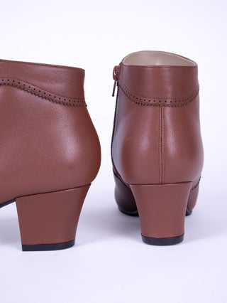 1940er ankelstøvle med lynlås - Brun - Marion