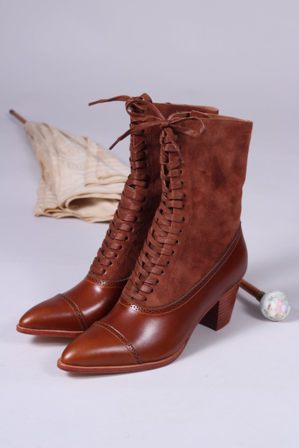 Edwardianske støvler 1900-1910 - cognac brun - Victoria