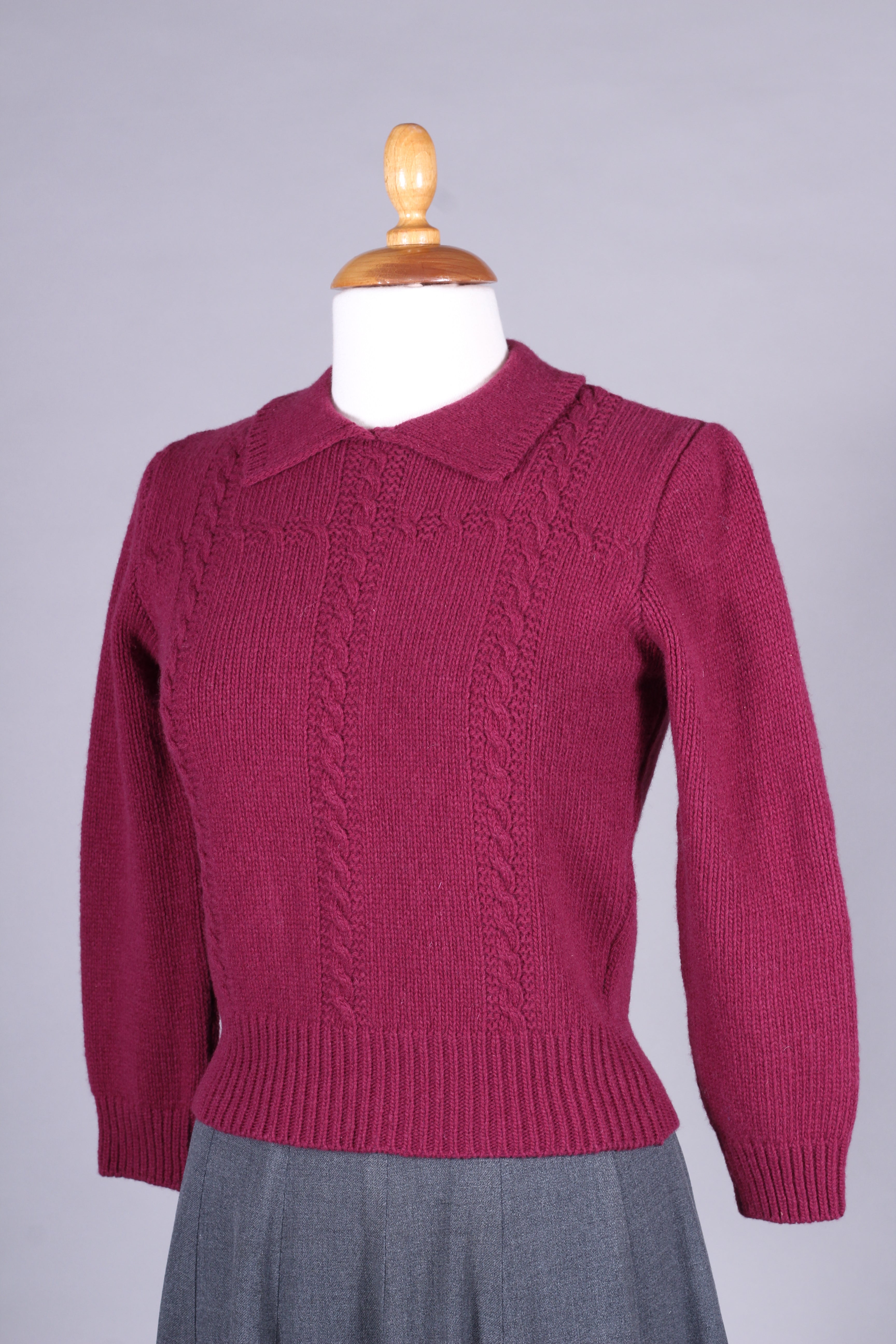 1940’er / 1950’er vintage style pullover - Bordeaux rød - Gertrud