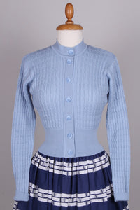 1950'er vintage style cardigan - lyseblå - Agnes