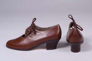 1930'er vintage inspirerede oxford sko - lys brun - Emma