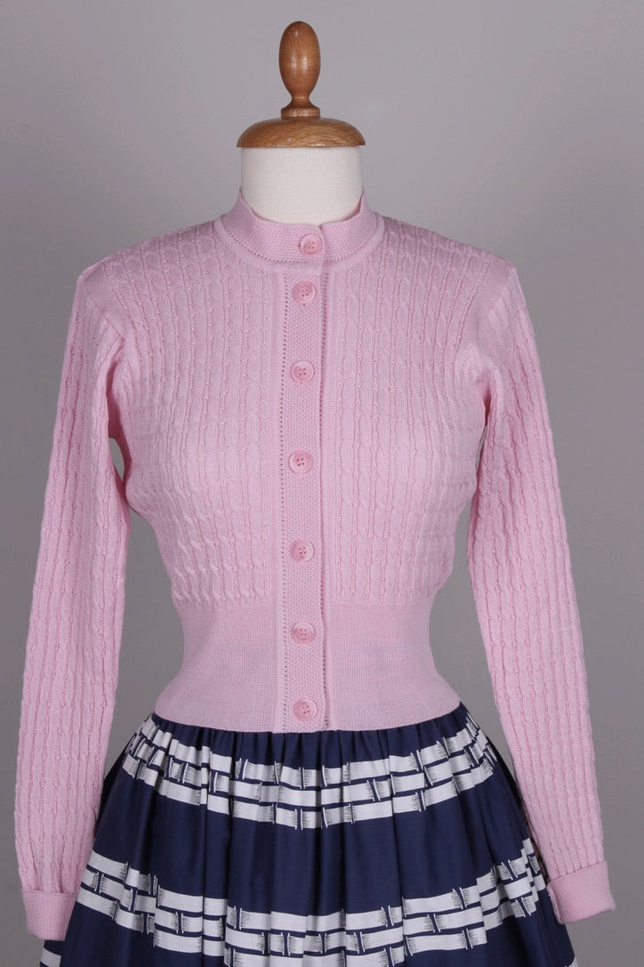 1950'er vintage style cardigan - lyserød - Agnes