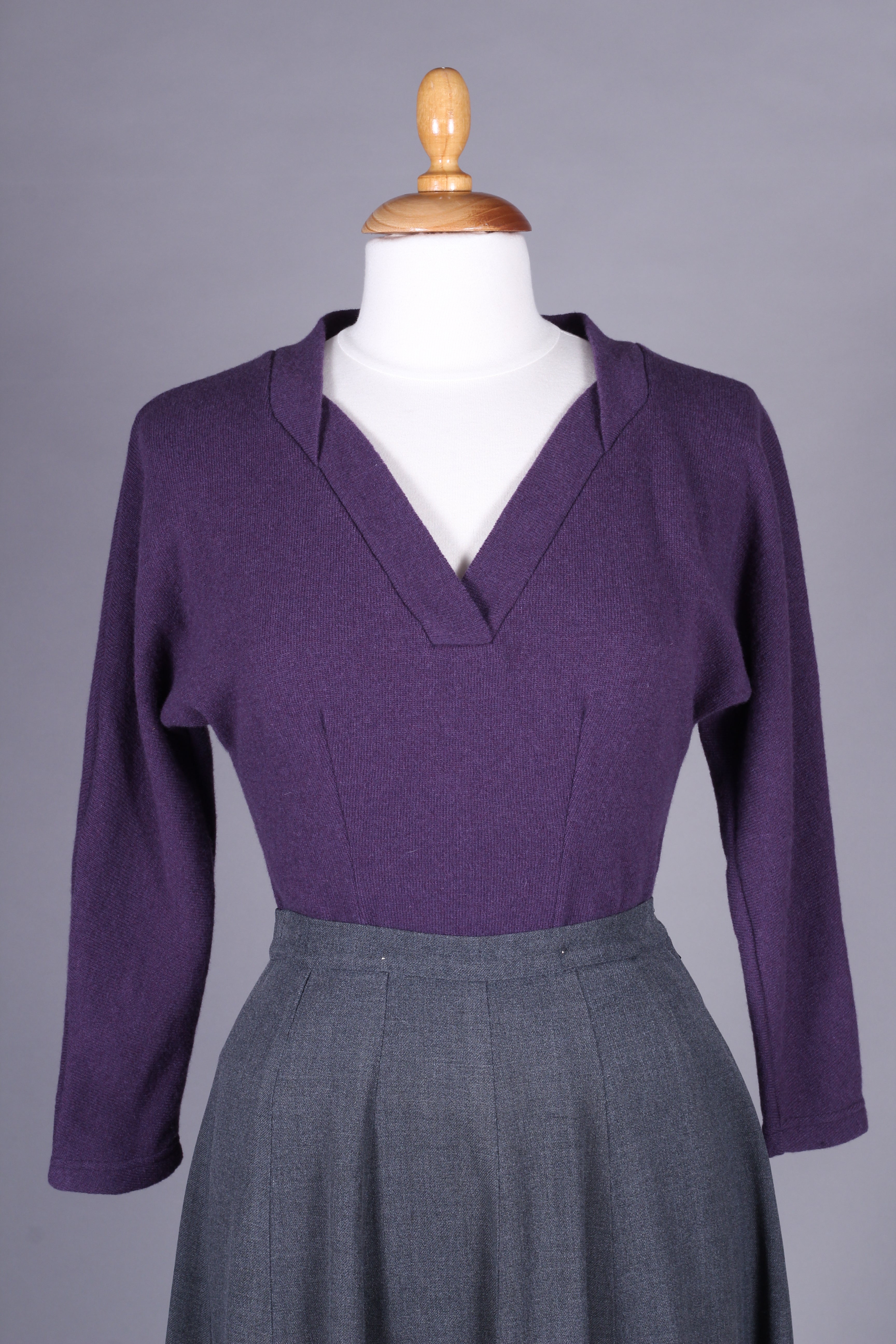 1950’er vintage style pullover - Mørk lavendel - Elsa