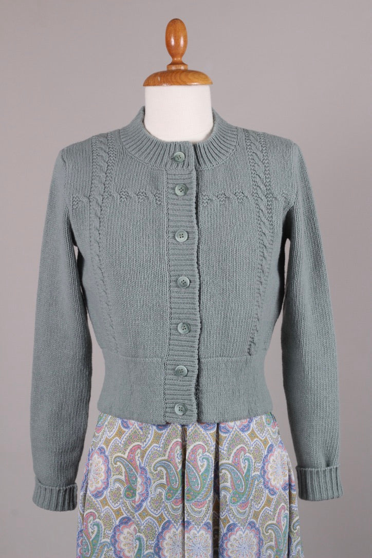 1940'er vintage style cardigan - Støvet mintgrøn - Vera