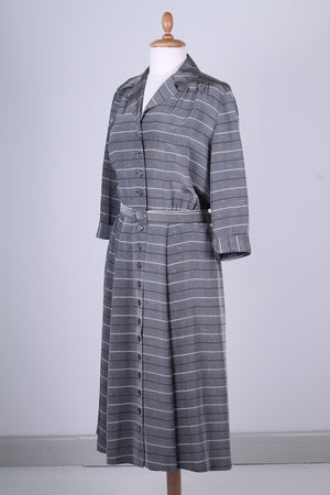 Solgt vintage tøj - Stribet hverdagskjole 1950. XL - Solgt - Vintage Divine - 2