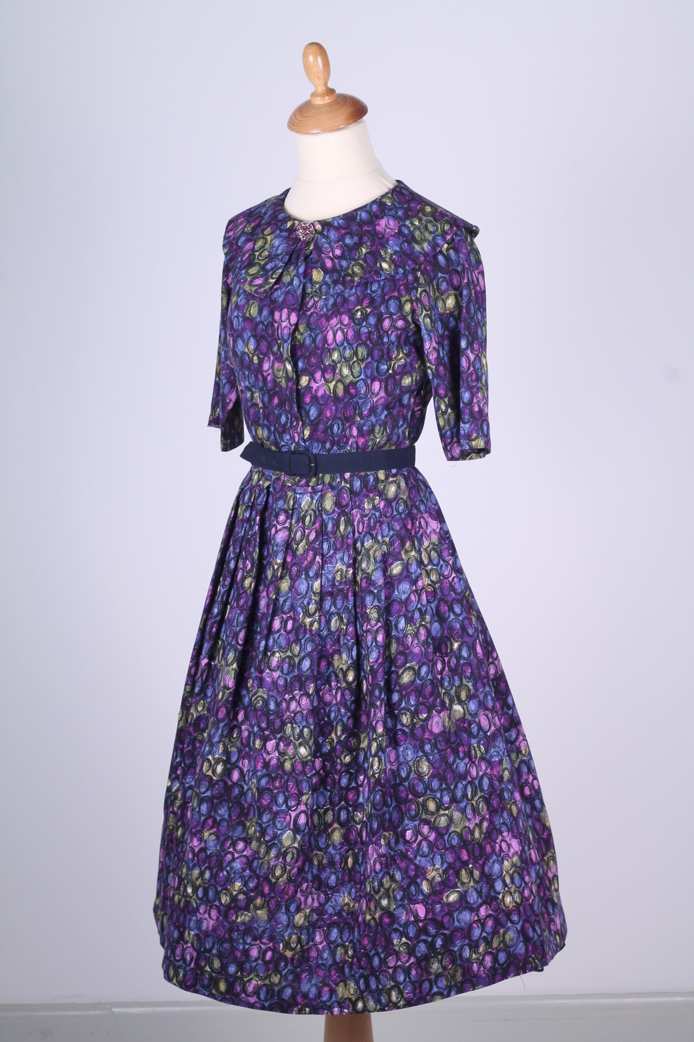 Vintage tøj - Sommerkjole med print 1950. XS-S - Vintage kjoler fra 1950'erne - Vintage Divine - 2