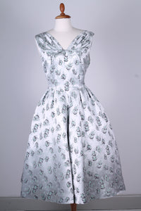 Solgt vintage tøj - Selskabskjole i silkebrokade 1950. M - Solgt - Vintage Divine - 1
