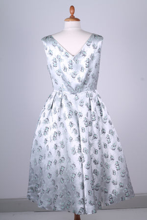Solgt vintage tøj - Selskabskjole i silkebrokade 1950. M - Solgt - Vintage Divine - 3