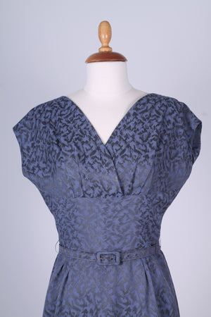 Solgt vintage tøj - Grå kjole med jakke i bomuldsbrokade 1950. S-M - Solgt - Vintage Divine - 5