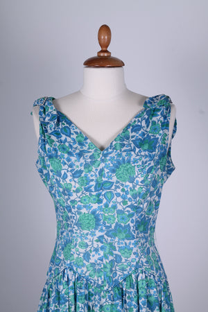Vintage tøj - Blomstret sommerkjole, 1950. XS-S - Vintage kjoler fra 1950'erne - Vintage Divine - 3