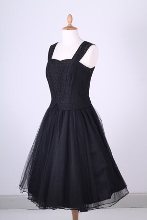 Vintage tøj - Selskabskjole i blonde og tyl 1950. M - Vintage kjoler fra 1950'erne - Vintage Divine - 2