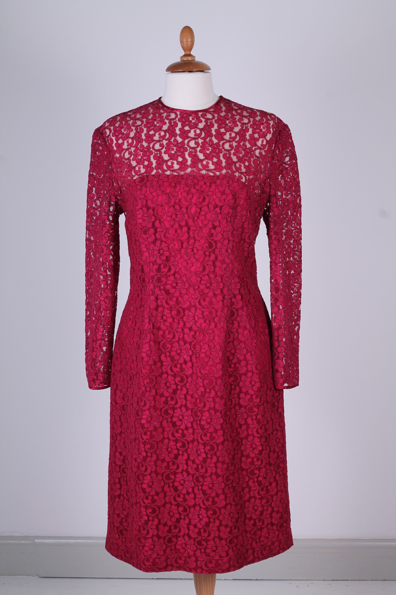 Vintage tøj - Rød blonde cocktailkjole 1960. M-L - Vintage kjoler fra 1960'erne - Vintage Divine - 1