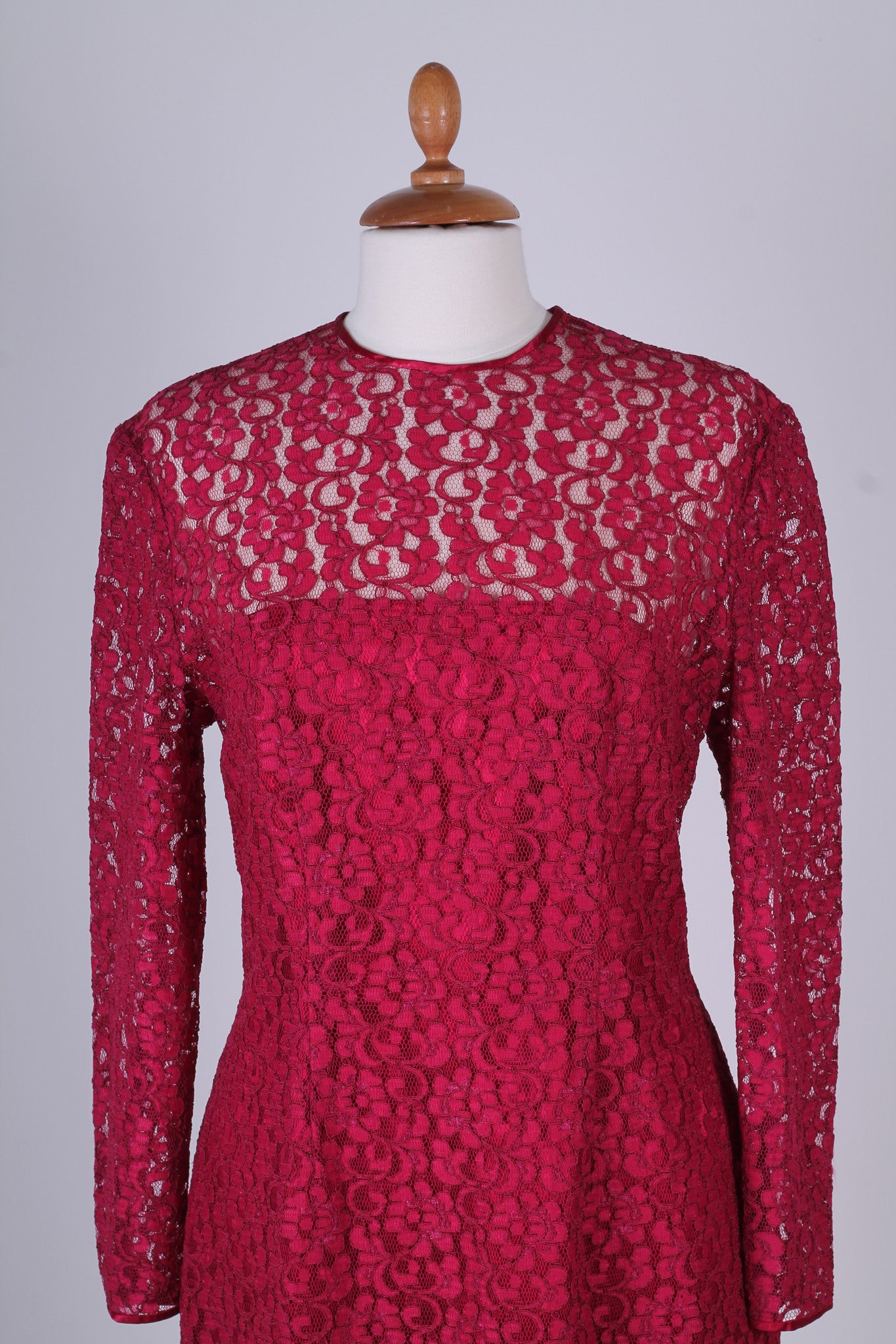 Vintage tøj - Rød blonde cocktailkjole 1960. M-L - Vintage kjoler fra 1960'erne - Vintage Divine - 4