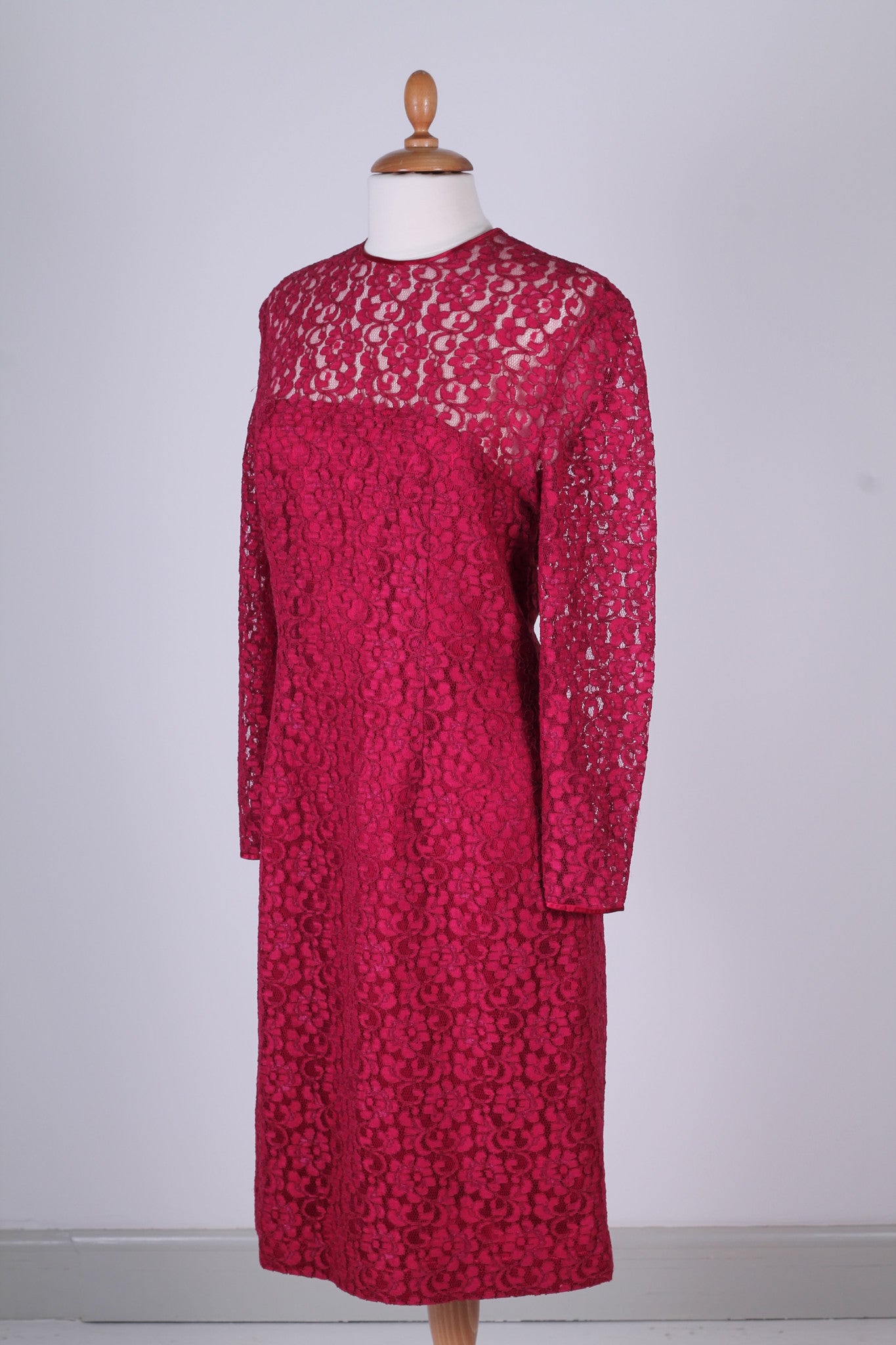 Vintage tøj - Rød blonde cocktailkjole 1960. M-L - Vintage kjoler fra 1960'erne - Vintage Divine - 3