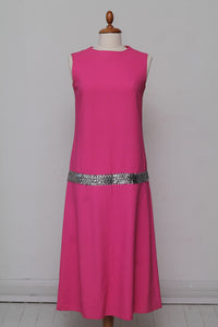 Solgt vintage tøj - Pink kjole 1960. M-L - Solgt - Vintage Divine - 1