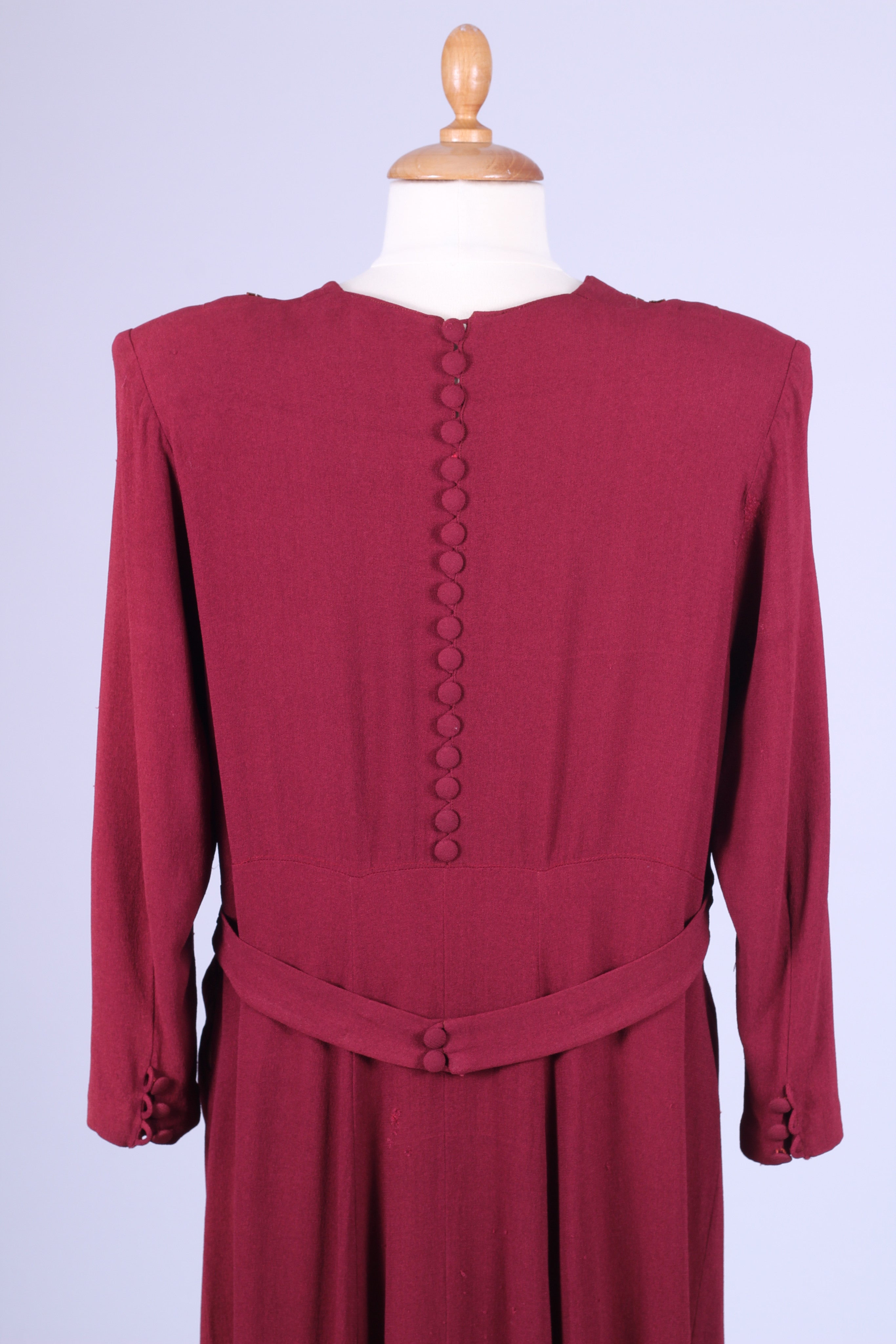 Bordeauxrød kjole 1940. XL