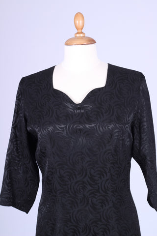 Sort kjole i silkebrokade 1960. XL