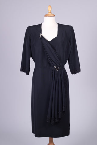 Kjole med flotte detaljer 1940. L-XL