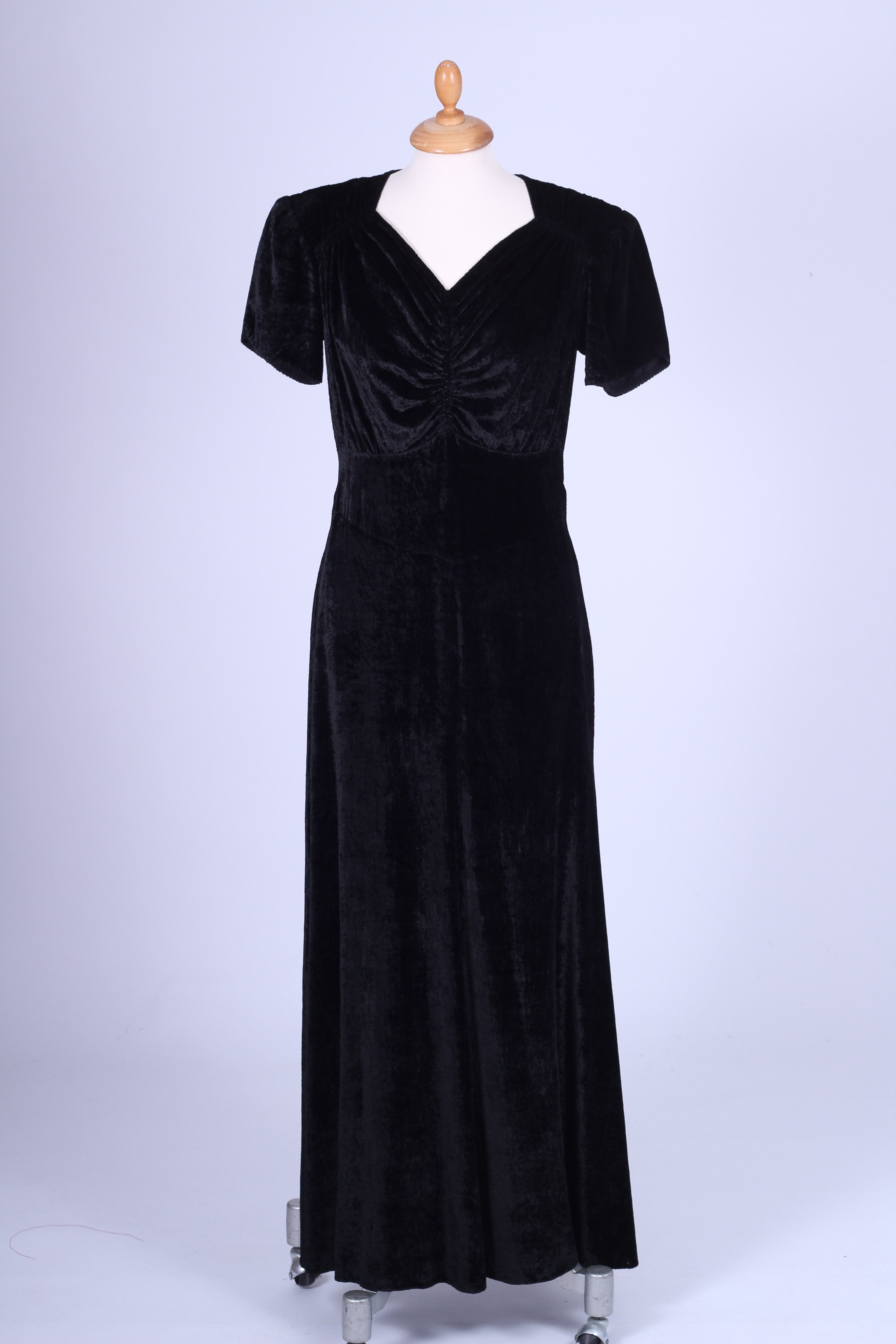 Sort velour kjole 1930. S
