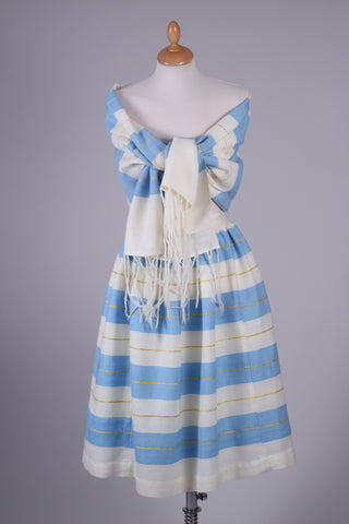 Nederdel med striber, uld. 1950. Xs