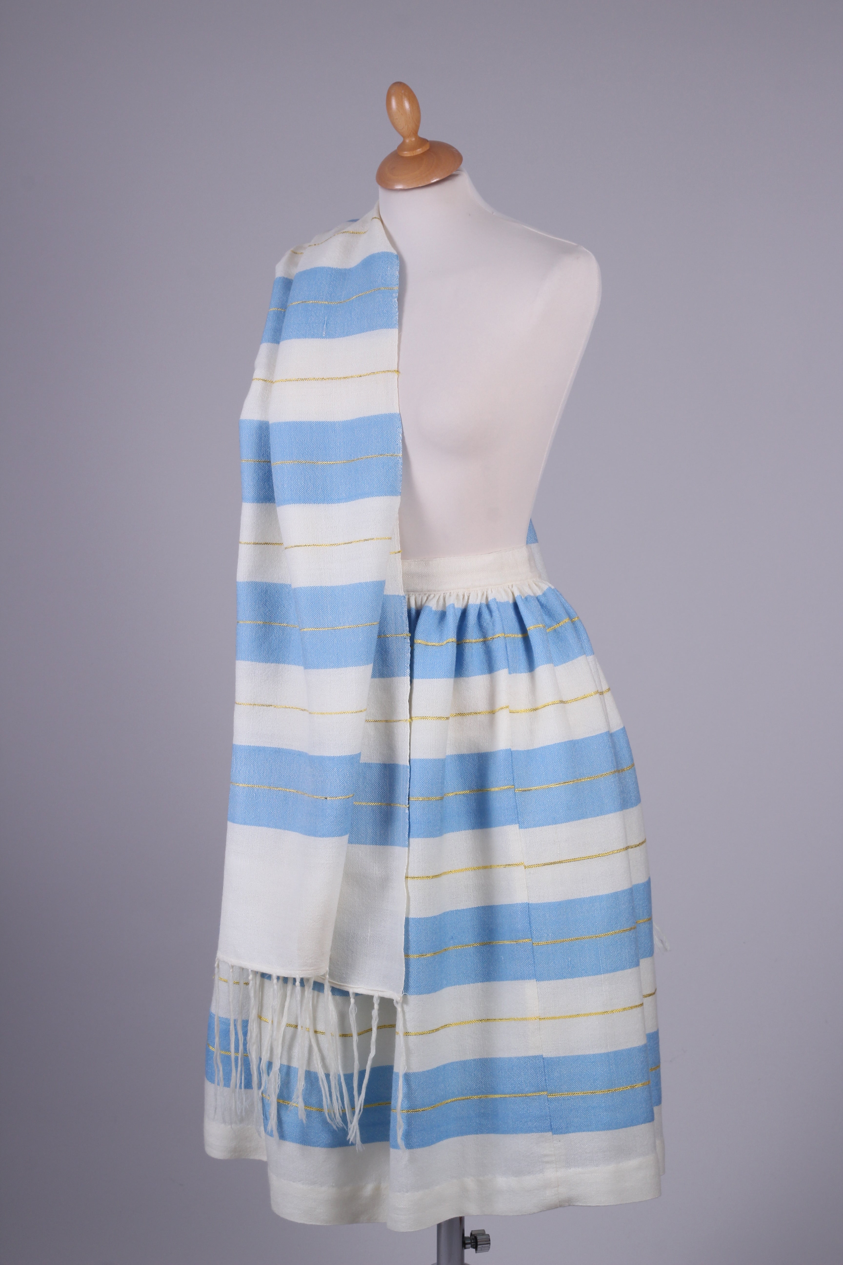 Nederdel med striber, uld. 1950. Xs
